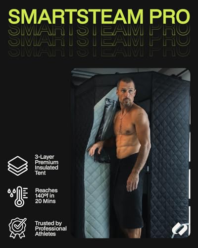 SAUNABOX® SmartSteam Kit Pro | Personal Steam Sauna for Home Use | Portable Sauna Tent with Chair, Mat & Case | Full-Body Steam Therapy for Relaxation, Detox & Recovery