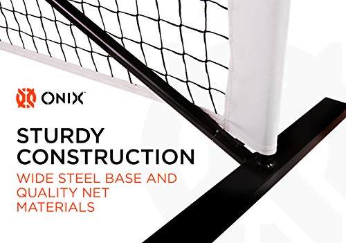 Onix Pickleball 2-in-1 Regulation-Size Portable Net and Practice Net Set Includes Carrying Case with Wheels,White