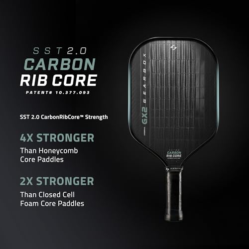 Gearbox GX2 Hyper Pickleball Paddle | Aerodynamic Power Shape with SST 2.0 Carbon Core for Explosive Speed & Spin