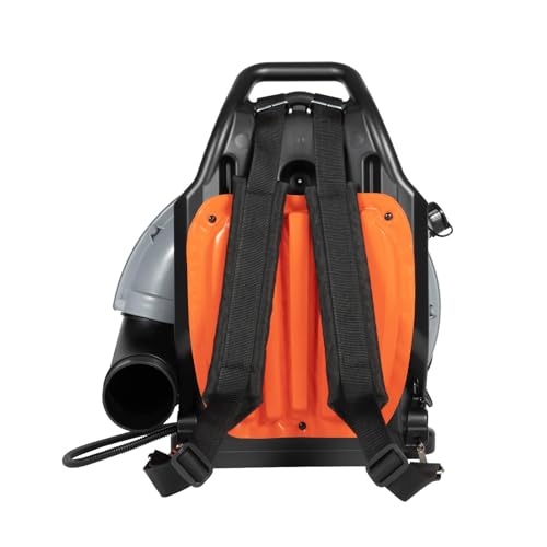 Backpack Gas Powered Leaf Blower, Commercial 2.7kW 850CFM 63CC 4.3HP 2-Stroke Powerful Lightweight Gasoline Grass Lawn Blower w/Harness Air-Cooled & 1.8L Fuel Tank for Yard Lawn Care, Snow Removal