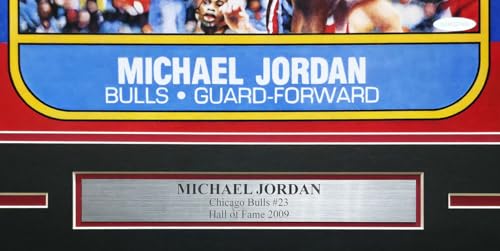 Michael Jordan Autographed Framed 1986 Fleer Rookie Basketball Card #57 Blow Up Poster UDA Holo #BAM307260