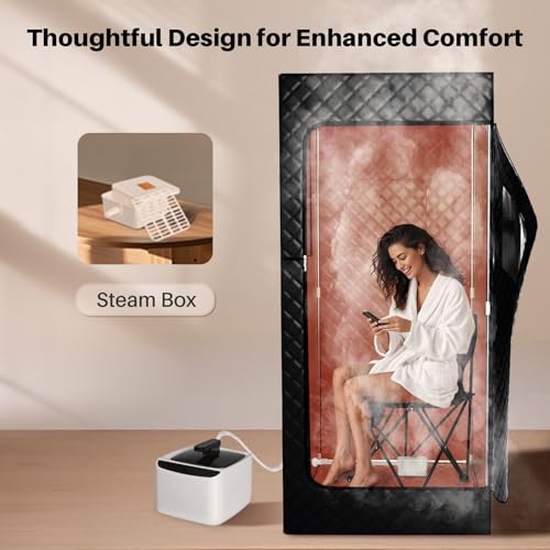 TOREAD Portable Steam Sauna Tent for Home, Full Size Sauna Box Portable Sauna for Home, 9 Adjustable Heat Levels, Fast Heating & Foldable Design for Relaxation