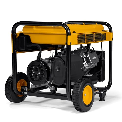 DeWalt 6,500-Watt Portable Gas Generator - 389cc Engine - Idle Control - Durable Wheels - Covered Outlets - CO Protect Technology - Jobsite and Emergency Power Ready