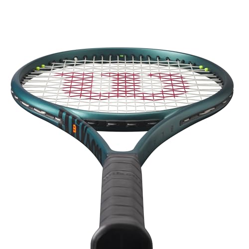 Wilson Blade 100 V9 Strung Performance Tennis Racket - Grip Size 2 - 4 1/4", Strung with Sensation 16 Natural at Mid Range Tension