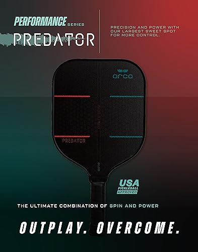 Orca Paddle Co. Predator Pickleball Paddle Set with Nylon Carry Bag - Fiberglass Racket with Anti-Slip Grip, Nomex Core for Adults, Beginners, Advanced Players - Premium Pickle-Ball Equipment