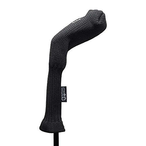 Majek All Hybrid Golf Club Black Sleek Tight Fit Headcover Set 3-SW Acrylic Head Covers 3 4 5 6 7 8 9 PW SW (Total of 9 Hybrid Head cover Set)