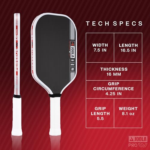 JOOLA Ben Johns Perseus Pro IV 16mm Pickleball Paddle - Tech Flex Power - Elongated Shape for Power & Spin - Propulsion Core Increases Power & Touch - UPA-A Certified - USAP Approved - NFC Chip
