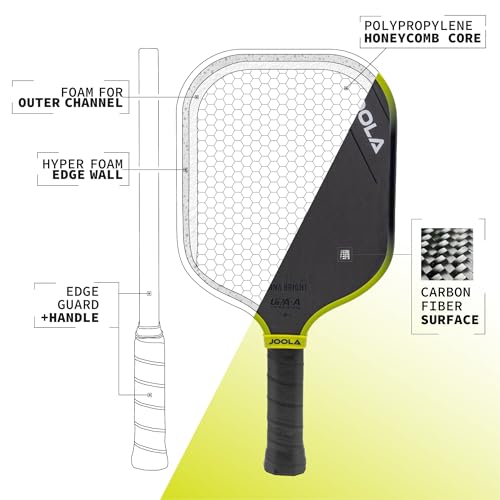 JOOLA Anna Bright Scorpeus 3S 14mm Pickleball Paddle w/Propulsion Core and Charged Carbon Surface Technology. Wide Body Shape w/Larger Sweet Spot. NFC Chip Enabeled and UPA-A Certified