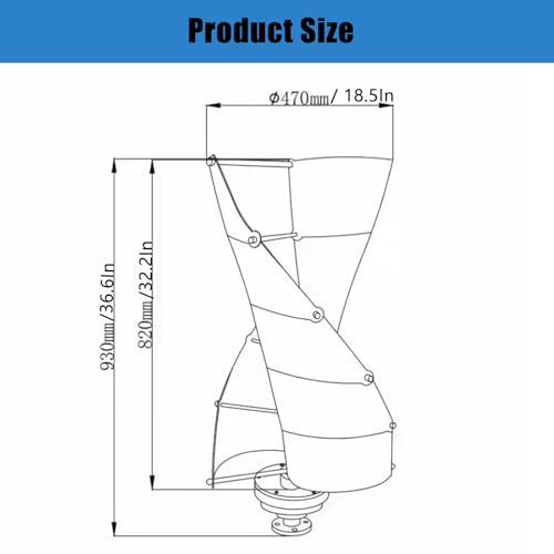 20000W Vertical Wind Turbine Generator for Home Use, Efficient 12000W-48V with Grid Inverter & Controller, Permanent Magnet Renewable Energy Solution