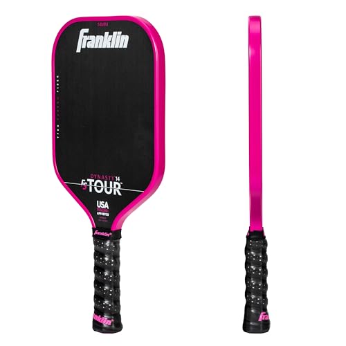 Franklin Sports Pro Pickleball Paddle Set - FS Tour Series Carbon Fiber Pickleball Paddle, Paddle Cover + Paddle Eraser - Official USA Pickleball (USAPA) Approved Paddle Set - Dynasty 14mm Core - Pink