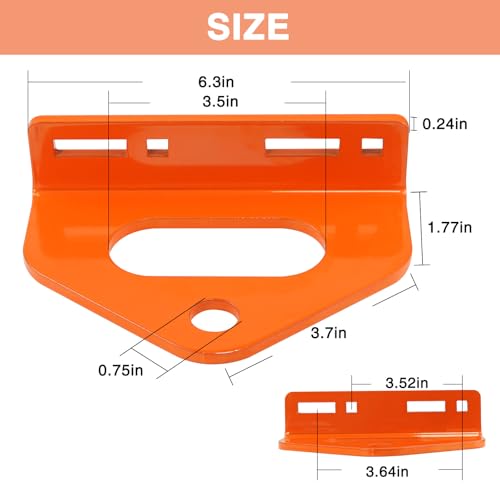 Zero Turn Mower Trailer Tow Hitch 1/4"(6mm) - Heavy Duty Lawn Mower Trailer Hitch 3/4" Hole Center with 2 Types Carriage Bolt Orange