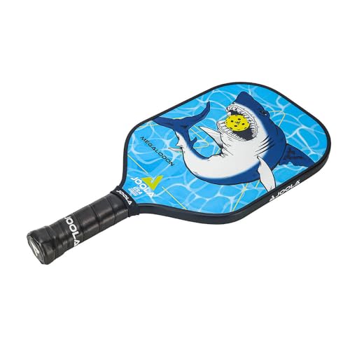 JOOLA Kids Pickleball Paddle - Megalodon Shark Edition - Youth Pickleball Paddle for Children - Lightweight Pickle Ball Racket with Small Grip, Pro Style 12mm Polymer Core & Fiberglass Face