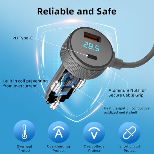 Starlink Mini Cigarette Lighter Adapter,12V-48V StarLink Mini Car Charger,Heat Dissipation Aluminum Alloy Shell,Waterproof,Built-in Protections (3M/10FT)