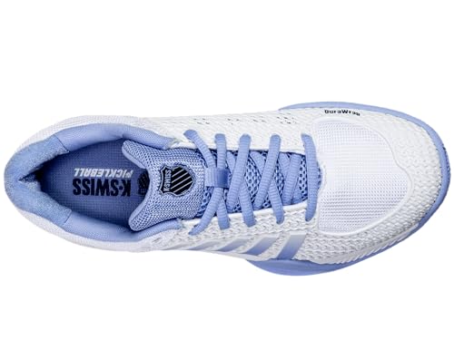 K-Swiss Women’s Express Light Pickleball Shoes – Lightweight Breathable Court Shoe, Stable Support, Durable Toe Protection, Bright White/Open Air/Estate Blue, 6 M