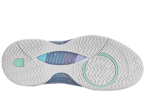 K-Swiss Women's Hypercourt Supreme 2 Tennis Shoe, Lilac Gray/Nimbus Cloud/Neon Purple, 8 M