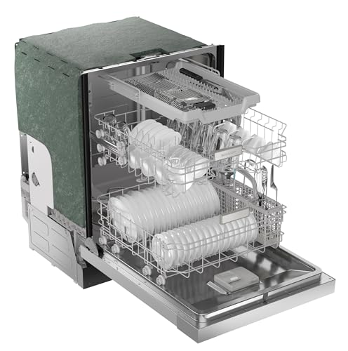 Sharp SDW6506JS 24-inch Stainless Steel Dishwasher, 49 dB, Third Rack, 12 Place Settings, Front Touch Controls