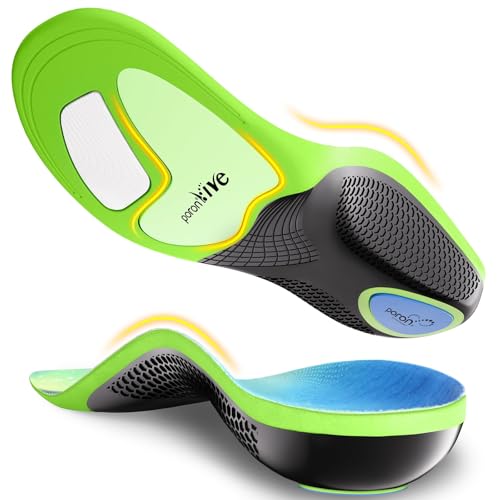 Healrecux Plantar Fasciitis Insoles Shoe Inserts for Men Women, 240lbs Heavy Duty Arch Support Inserts for Pain Relief, Work Boot Orthotics Insoles for Standing All Day, L