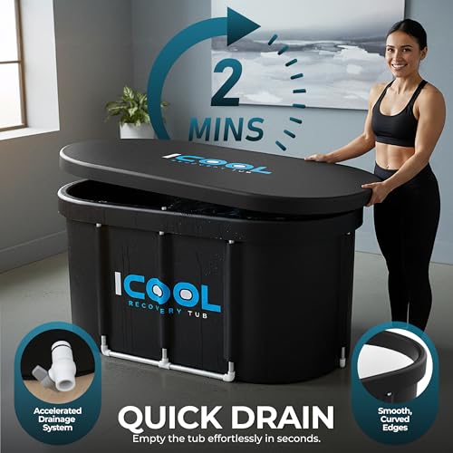 Upgraded Cold Ice Bath Tub for Athletes Wellness, 130 Gal XL Large Collapsible & Inflatable Cold Plunge Tub | 5 Layers for Post Exercise Recovery, Portable Bathtub for Home, Gym, Everywhere
