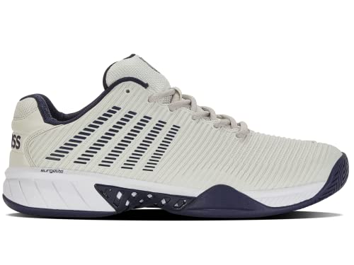 K-Swiss Men's Hypercourt Express 2 Tennis Shoe, Vaporous Gray/White/Peacoat, 10 M