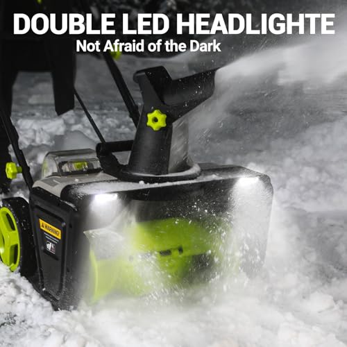 Cordless Snow Blower: DEKOPRO 40V|20-Inch Cordless Snow Thrower, Electric Snow Removal with Adjustable Chute, LED Light, Electric Snow Blower with 25ft Throw Distance