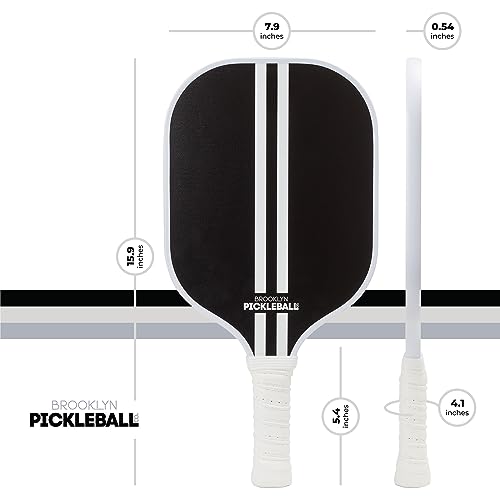 Premium Pickleball Paddles for All Skill Levels – USAPA Approved, Honeycomb Core & Cushioned Grip – Carbon Fiber Black Pickle Ball Paddle Set – Made by Brooklyn Pickleball Co.