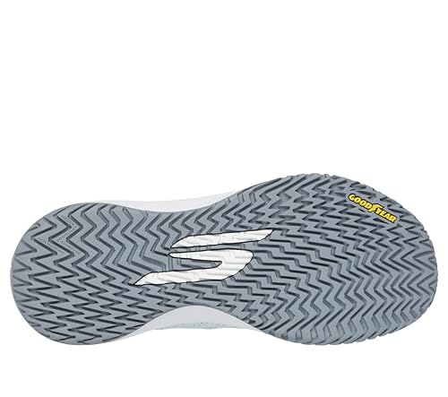 Skechers Women's Viper Court Rally Pickleball Sneaker, Light Blue/Gray, 9