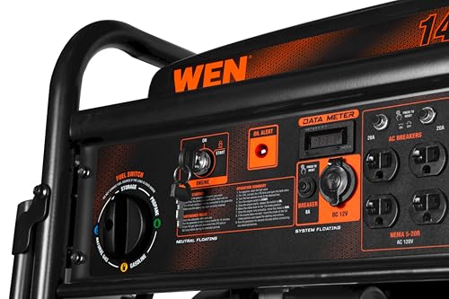 WEN 14500-Watt 120V/240V Tri-Fuel Generator, Transfer-Switch Ready with Electric Start and Wheel Kit (TF1450)
