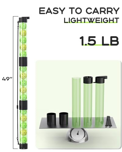 Lomccian Pickleball Ball Retriever Upper Holds 17 Balls, Pickleball Pickup Tube with Shoulder Strap, Easy Pickup Portable Pickleball Ball Holder