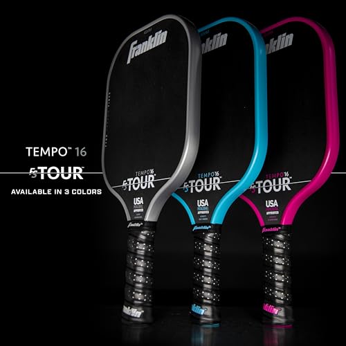 Franklin Sports Pro Pickleball Paddle Set - FS Tour Series Carbon Fiber Pickleball Paddle, Paddle Cover + Paddle Eraser - Official USA Pickleball (USAPA) Approved Paddle Set - Tempo 16mm Core - Pink
