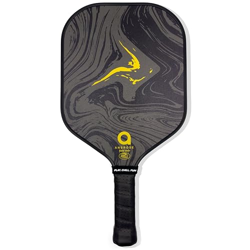 A. Anbrose Gold Vein Pickleball Paddle | Extra Wide Paddle Shape | USAPA Approved | Carbon Fiber Face | Polypropylene Honeycomb Core | Lightweight | Fabric Paddle Cover.… (Carbon-Fiber, 16.5mm)