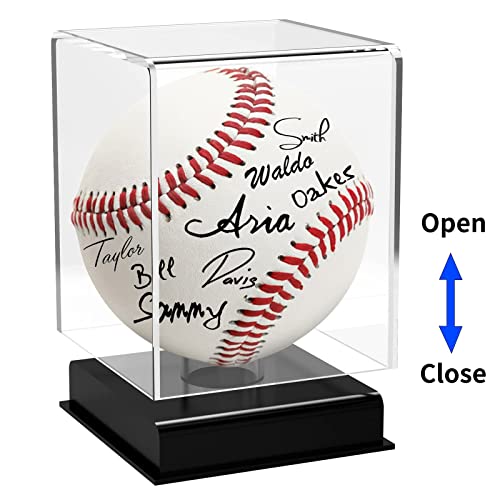 Baseball Display Case, UV Protected Acrylic Cube, Clear Case for Memorabilia and Autographed Balls (1 PC)