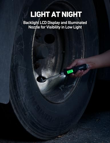 AstroAI Heavy Duty Digital Tire Pressure Gauge 0-230 PSI Calibrated to ANSI B40.7 Grade 2A (0.5%) with Backlit LCD & Flashlight, Stainless Steel for Truck RV Car Motorcycle Bike