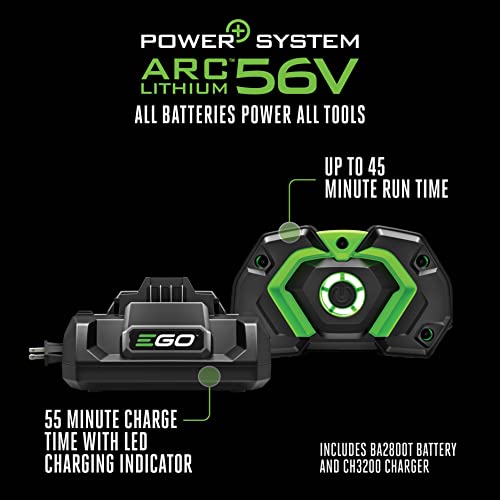 EGO POWER+ String Trimmer, Battery Powered, 16" Trimmer for Weeds and Grass with POWERLOAD, LINE IQ, Telescopic Carbon Fiber Shaft, Includes 56V 4.0Ah Battery and Charger - ST1623T