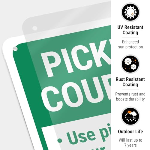 Pickleball Court Use Court at Own Risk Proper Footwear Required Sign, 10x14 Inches, Rust Free .040 Aluminum, Fade Resistant, Made in USA by Sigo Signs