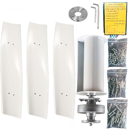 lwjunmm Vertical Wind Turbine Generator for Home 1500W 12V 24V with MPPT Low Noise,for Farm Garden for Marine,RV,Home,Windmill Generator,A-24v