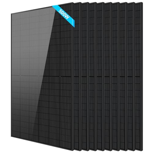 SUNGOLDPOWER 10PCS 500W Solar Panels Monocrystalline UL 61730, Grade A Solar Cell, Waterproof IP68, High Efficiency Solar Panel On/Off Grid Supplies for RV, Tiny house, Marine, Household (Total 5000W)