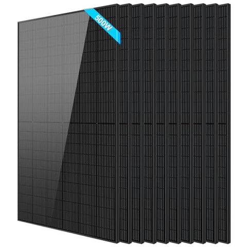 SUNGOLDPOWER 10PCS 500W Solar Panels Monocrystalline UL 61730, Grade A Solar Cell, Waterproof IP68, High Efficiency Solar Panel On/Off Grid Supplies for RV, Tiny house, Marine, Household (Total 5000W)
