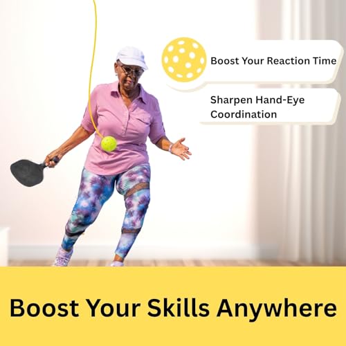 GEMINIGAMER2 Pickleball Rebound Trainer with Quiet Ball – Door Frame Training Set for Indoor Solo Practice – Boost Reaction Time with Noise-Free Pickleball Anywhere, Great Gift for Beginners & Pros