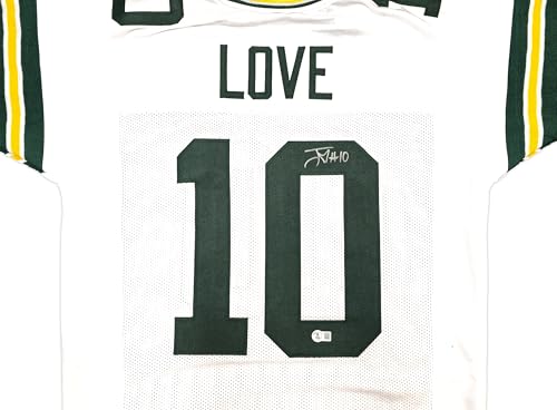 Packers Jordan Love Autographed White Jersey Beckett BAS Witness