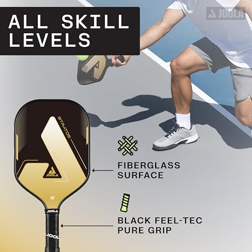 JOOLA Stratos Pickleball Paddle – Reinforced Fiberglass Surface, Honeycomb Polypropylene Core, USAPA Approved, Durable & Beginner-Friendly Pickleball Racket with Comfortable Grip