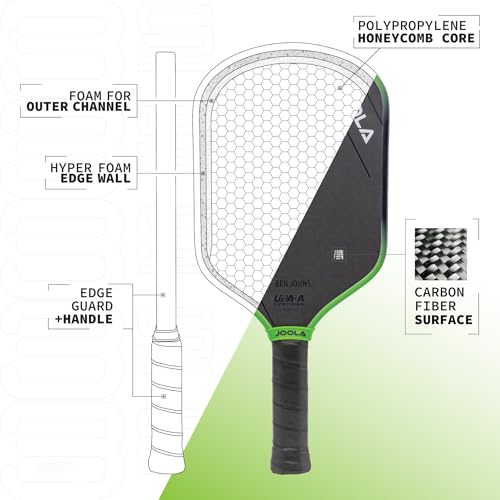 JOOLA Ben Johns Hyperion 3S 16mm Pickleball Paddle - Elongated Aero Curve Shape for Swing Speed - Propulsion Core Increases Spin & Control - UPA-A Certified - NFC Chip Enabled.