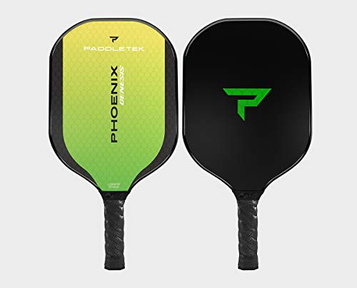 Paddletek Phoenix Genesis - Professional Pickleball Paddles with Honeycomb Core – Polycore & Fiberglass Epoxy Surface - High Tack Performance Grip – 7.4 oz to 7.8 oz – USAPA Approved (Green)