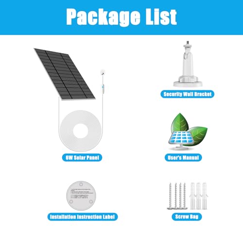 6W Solar Panel Compatible with Google Nest Camera Outdoor & Indoor (Battery Version), Solar Power Charger for Google Nest Cam with Indicator Light,13ft Cable IP66 Weatherproof Solar Panel