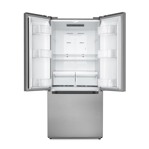 KoolMore 30-Inch and 18.5 cu. ft. Counter Depth French Door Refrigerator with Three Doors and Deep Freezer in Stainless-Steel (KM-RERFDSS-18C)