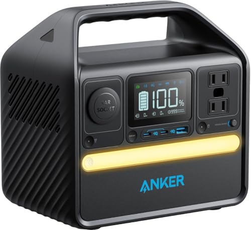 Anker 522 Portable Power Station, 299Wh Solar Generator (Solar Panel Optional), LiFePO4 Battery Pack, 300W (Peak 600W) PowerHouse, 6 Ports, 2 AC Outlets, 60W/20W USB-C PD Ports, LED for Camping and RV
