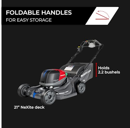 Honda HRX-BV 21-Inch Walk Behind Battery Powered Lawn Mower, Variable Speed Self Propelled Lawn Mower with 2.2 Bushel Capacity, Easy-Off Grass Bag, Clean Cuts in Thick and Tall Grass (HRX217YXBVKA4)