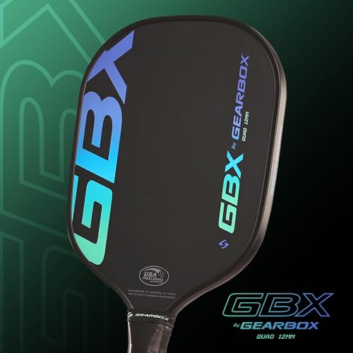 Gearbox GBX 2 Paddle Kit - Quad 12mm Pickleball Paddle – Fiberglass Face, Textured Surface, PU Molded Handle – Lightweight, Forgiving, High Spin Control – Ideal for Beginner & Intermediate Players