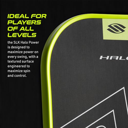 Selkirk Sport SLK Halo Power MAX Pickleball Paddle | Raw Carbon Fiber Pickleball Paddles with a Rev-Core Power Polymer Core | Designed for Ultimate Spin & Power | Green