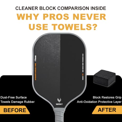 Pickleball Paddles Set of 2, Lightweight Raw Carbon and Glass Fiber Surface Pickleball Racket Set with 14mm PP Honeycomb Core, USAPA Compliant, 4 Pickle Balls, 4 Tapes, 1Bag, 1 Paddle Cleaner
