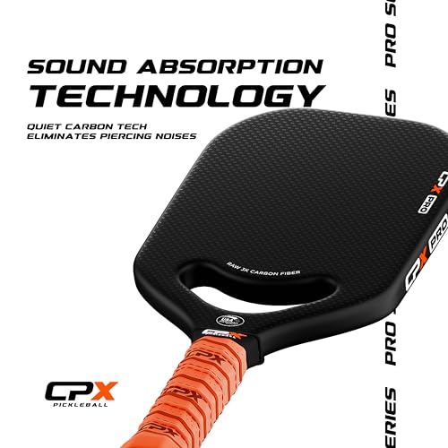 CPX Pro Carbon Fiber Pickleball Paddle - Professional Grade, Matte Finish, 19mm Honeycomb Core, Tennis Style Grip - Edgeless Paddle Designed in Chicago, USA (White)